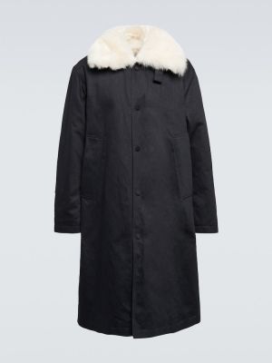 Płaszcz bawełniany Jil Sander niebieski