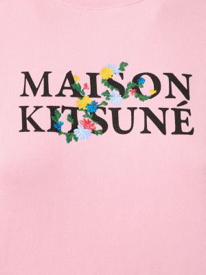Virágos melegítő felső Maison Kitsuné rózsaszín