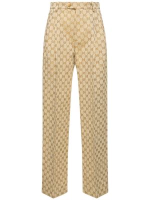 Pantaloni di lino di cotone Gucci