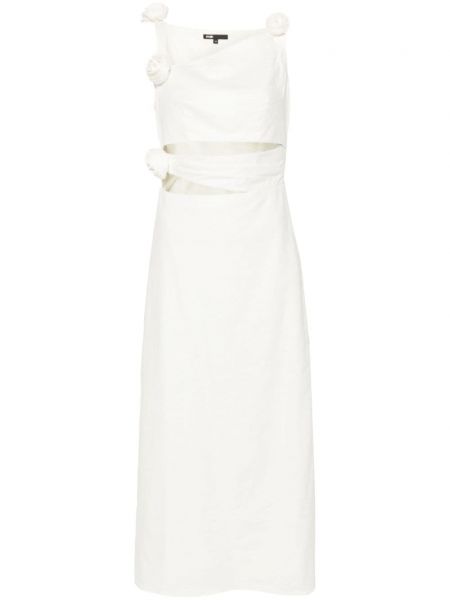 Robe droite en lin Maje blanc