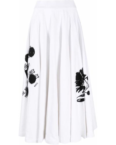 Falda larga con estampado Prada blanco