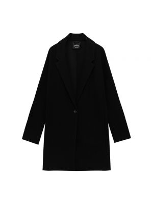 Фетровое пальто на пуговицах Pull&bear черное