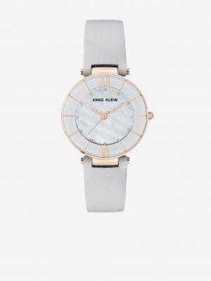 Kožené hodinky Anne Klein šedé