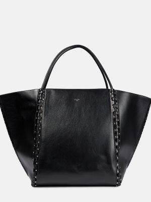 Kožená nákupná taška Alaã¯a čierna