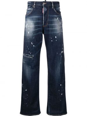 Jean droit effet usé Dsquared2 bleu