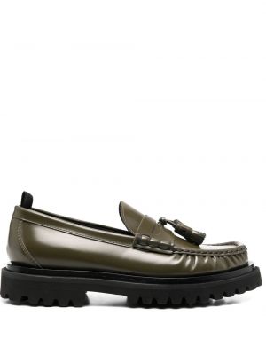 Chunky skinn loafers Officine Creative grønn