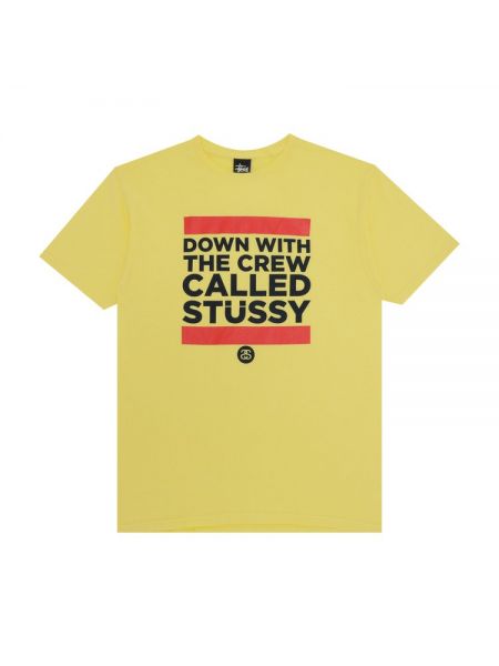 Пуховая футболка Stussy желтая