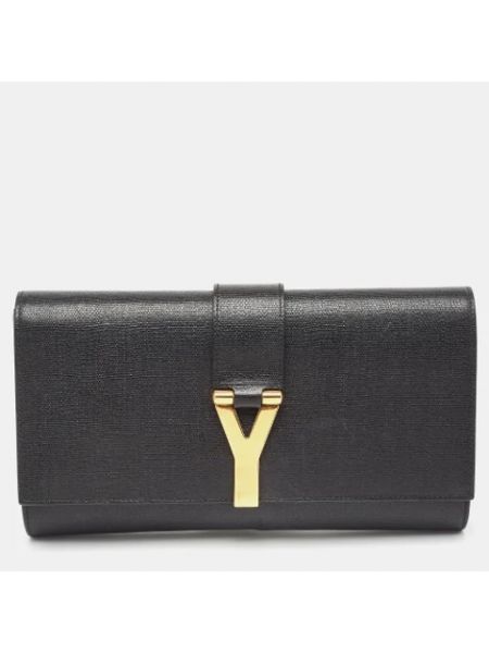Bolso clutch de cuero retro Yves Saint Laurent Vintage negro