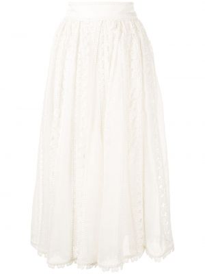 Krajkové midi sukně Zimmermann Bílé