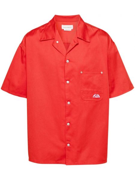 Košile s výšivkou Alexander Mcqueen červená