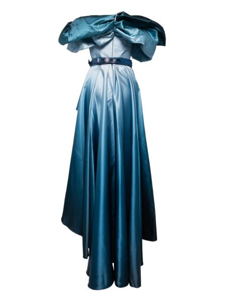 Sukienka z rozcięciem gradientowa Saiid Kobeisy niebieska