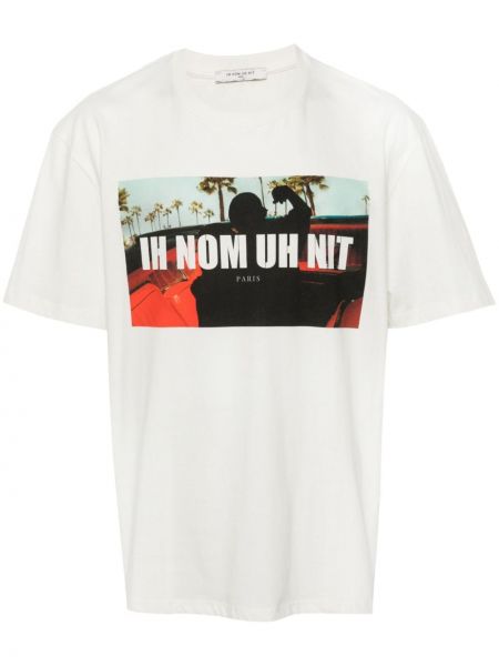 Bavlnené tričko s potlačou Ih Nom Uh Nit biela