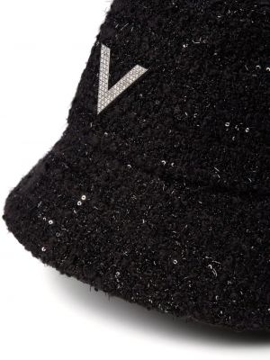 Tvídový klobouk Valentino Garavani černý