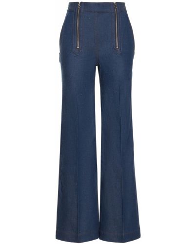 Bavlnené bootcut džínsy Victoria Beckham modrá