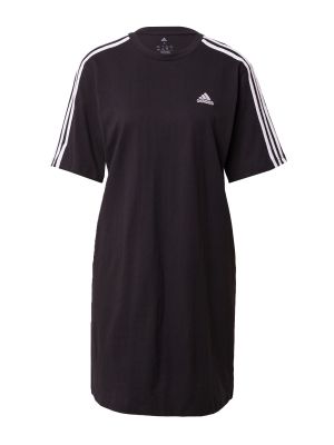 Džerzej pruhované priliehavé šaty Adidas Sportswear čierna