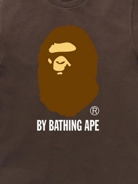 Koszulka bawełniana z nadrukiem A Bathing Ape® brązowa