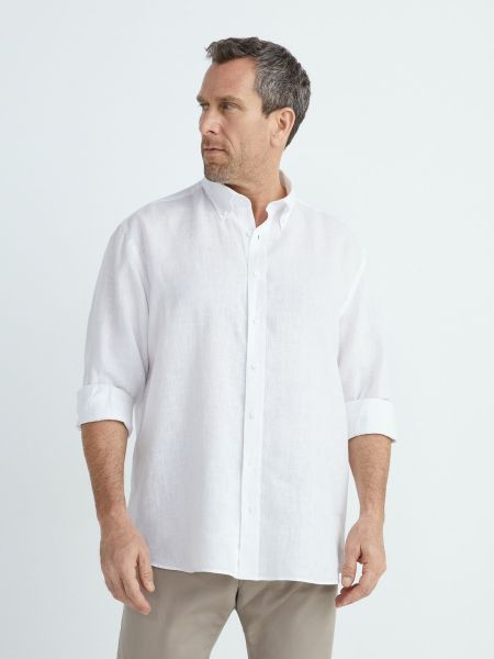 Camisa de lino manga larga Mirto blanco