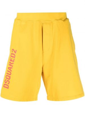 Shorts aus baumwoll mit print Dsquared2 gelb