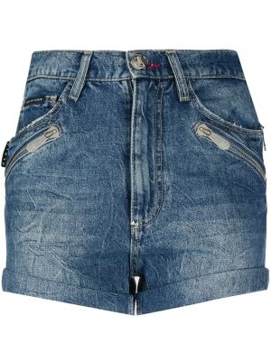 Shorts en jean avec poches Philipp Plein bleu