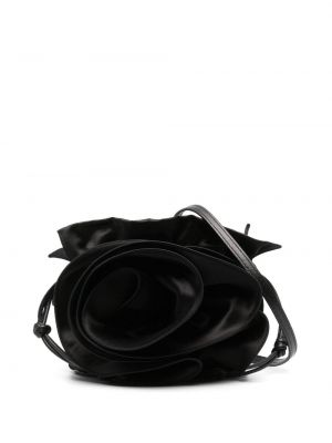 Satenska torba s cvetličnim vzorcem Magda Butrym črna