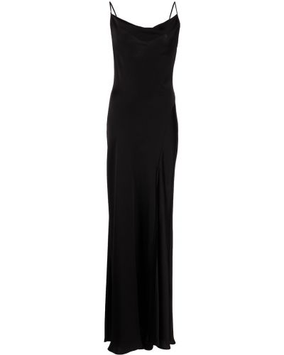 Satynowa sukienka z krepy Jonathan Simkhai czarna