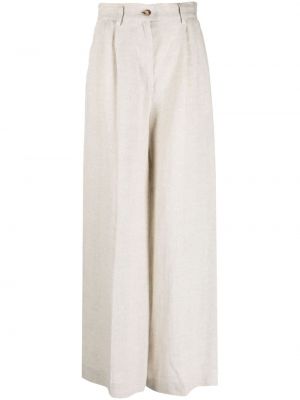 Beżowe lniane spodnie relaxed fit Forte Dei Marmi Couture