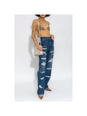 Straight leg jeans a vita alta distressed Dolce & Gabbana