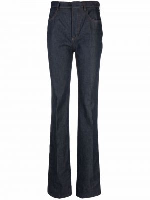 Jeans bootcut taille haute large Saint Laurent bleu