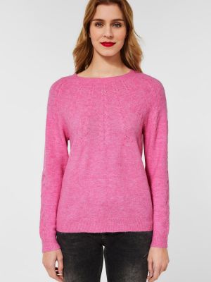 Меланжов пуловер Street One розово