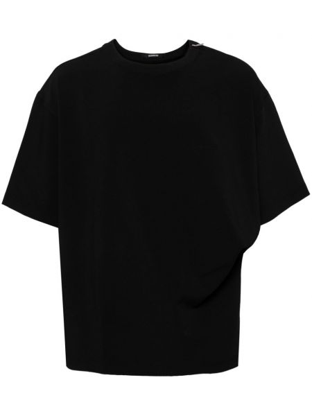 Draperet asymmetrisk t-shirt Songzio sort