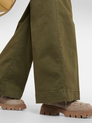 Voľné bavlnené nohavice Frame zelená
