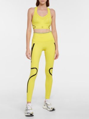 Sportovní kalhoty s vysokým pasem Adidas By Stella Mccartney žluté