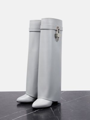Usnjene gumijasti škornji Givenchy siva