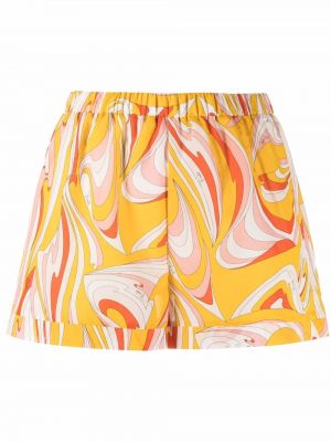 Pantalones cortos de cintura alta con estampado Emilio Pucci amarillo