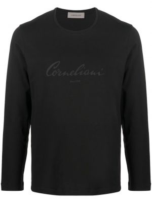 T-shirt con stampa a maniche lunghe Corneliani nero