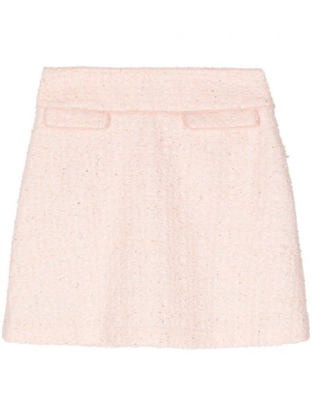 Jupe trapèze en tweed Shiatzy Chen rose