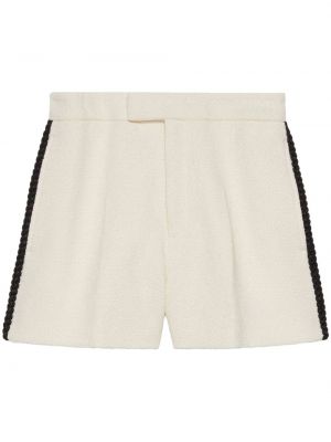 Shorts à imprimé en tweed Gucci blanc