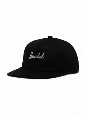 Haftowana czapka z daszkiem Herschel czarna