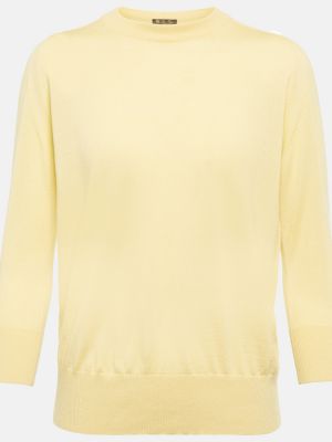 Jersey de cachemir de tela jersey con estampado de cachemira Loro Piana amarillo