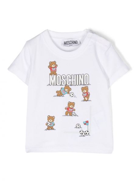 T-shirt for piger Moschino Kids hvid