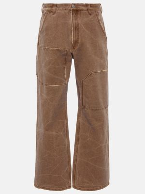 Pantalones rectos de algodón Acne Studios marrón