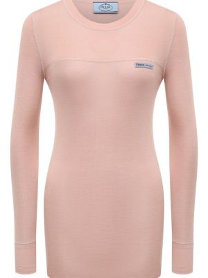 Шелковый пуловер Prada розовый