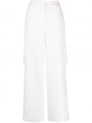 Tvídové rovné kalhoty Kalmanovich bílé