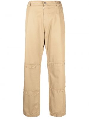 Rovné kalhoty s výšivkou Mm6 Maison Margiela hnědé