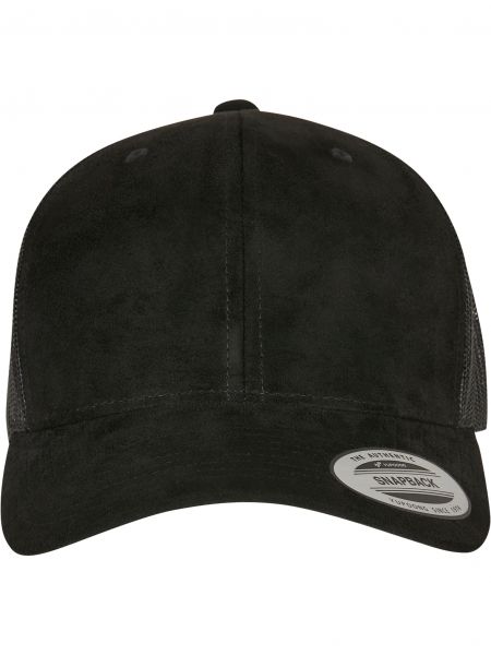 Кожаная замшевая кепка Flexfit черная