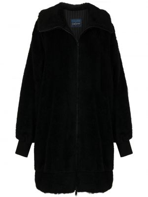 Oversized volneni plašč Yohji Yamamoto črna