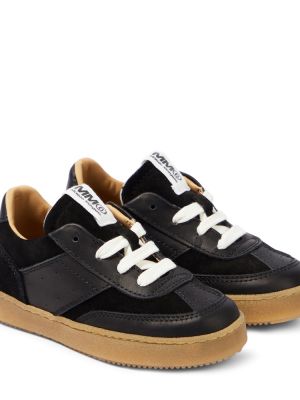 Lær semsket skinn sneakers for gutter Mm6 Maison Margiela Kids svart