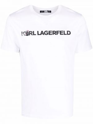 Tikitud t-särk Karl Lagerfeld valge
