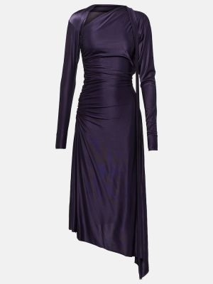 Асиметрична миди рокля от джърси Victoria Beckham виолетово
