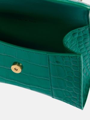 Кожени чанта през рамо Balenciaga зелено